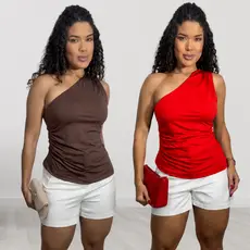 Kit 02 Blusas Feminina Um Ombro Só Mula Manca Assimétrica de qualidade Casual, estilosa e Elegante