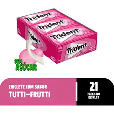 Chiclete Trident Tutti Frutti Sem Açúcar Caixa 21unidades 8g