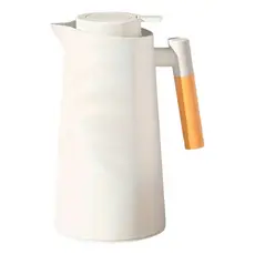 Garrafa Térmica 1Litro Cabo Madeira Com Termômetro Led Para Chás / Café