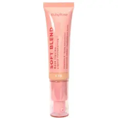 Base Líquida Soft Blend Ruby Rose Alta Cobertura Efeito Natural Longa Duração Maquiagem Profissional