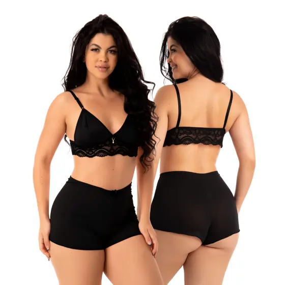 Baby Doll Renda Feminino Conjunto Short Doll Delicado Confortável Alça Regulável