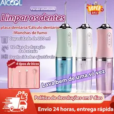 AICOOL Escova de dentes elétrica portátil Limpeza oral por pulsos Elimine o mau hálito