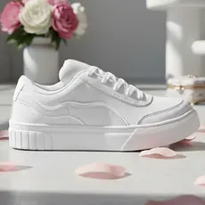 Tênis Branco Flatform Feminino Branco Sola Alta Plataforma Casual Estiloso e Confortável