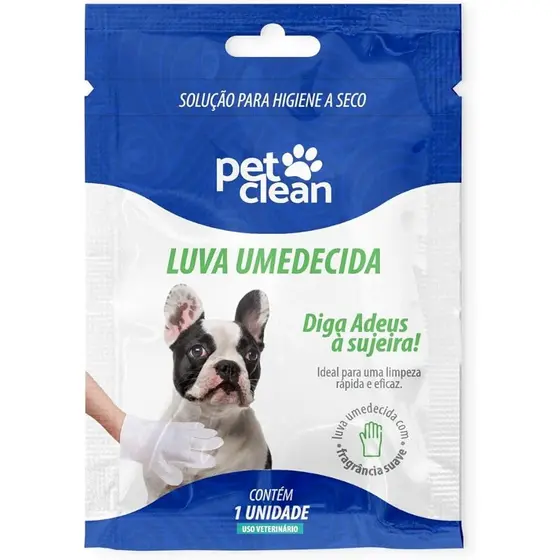 Luva Umedecida Para Limpeza a Seco Pet Clean Banho a Seco de Bolso