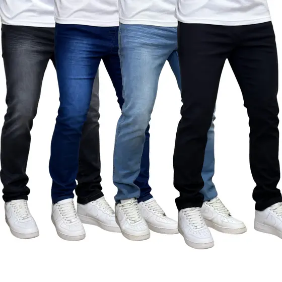 Kit 4 Calças Jeans Masculina Premium Skinny Elastano Direto da Fabrica