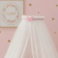 dorsel para berço com borboleta glamurosa + mosquiteiro berço