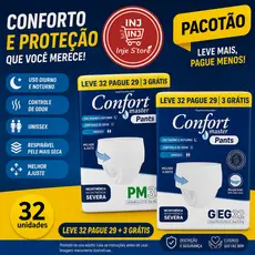 Kit PACOTES Fralda Geriátrica Descartável Confort Master Pants Calcinha Cueca P/M G/EG Adulto