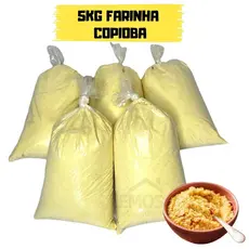 Farinha De Copioba Mandioca Amarela Torrada e Fina A Melhor Da Bahia 5kg Farofa Pirão Tropeiro