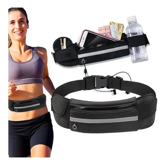 Bolsa Pochete Unissex Esportiva Sem Volume Compacta Leve impermeável porta celular porta garrafa rajorkmoda