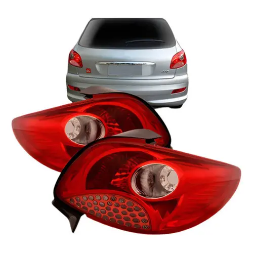Par Lanterna Traseira Peugeot 207 2009 10 2011 Tela Vermelha