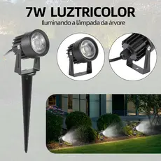 2 Espeto Jardim Led Externa Gramados Iluminação  7w Prova Dágua Verde / Quente / Frio