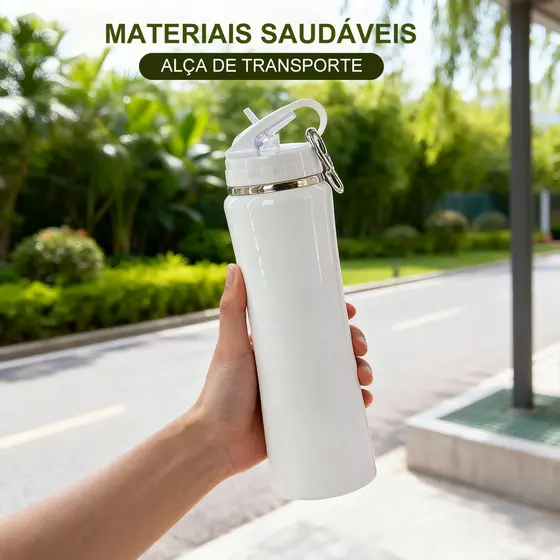 Garrafa Térmica 600ml com chaveiro quente e fria top