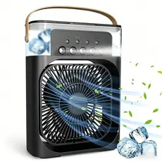 Ventilador Refrigerador De Ar Condicionado Umidificador Portátil Com Led Reservatório De Água Usb