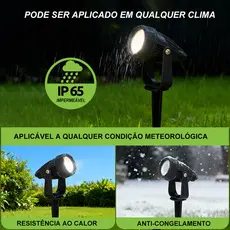 Kit 2 Luminária Espeto De Jardim 7w Cob Led LuzBranco Quente Branco Frio
