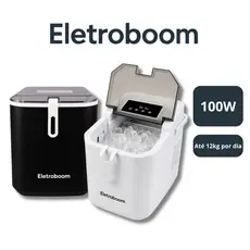 Máquina de Gelo EletroBoom Portátil 100W Elétrica Produz até 12KG Produção Rápida de Cubos