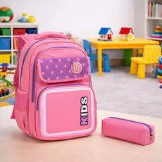 Kit Mochila Escolar + Estojo Bolsa Feminina Masculina Resistente Kids Reforçada