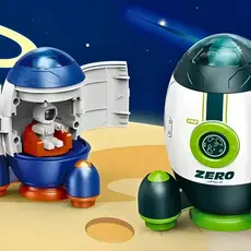 Brinquedo de Foguete Espacial com Boneco Astronauta | Fricção & Diversão