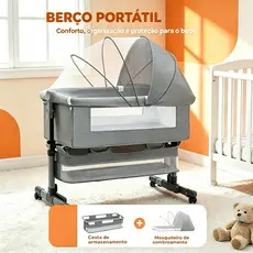 Portable Moses Basket with Mosquito Net, Height Adjustment and Baby Basket-Muito bom!