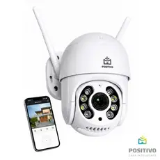 Câmera de Segurança Externa Wifi Positivo A8 Full HD Visão Noturna IP66 360° Detecção de Movimento
