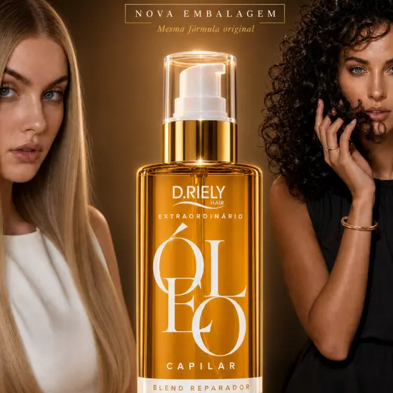 Óleo Extraordinário Tratamento Capilar Antifrizz Argan Coco Rícino Brilho Nutre Hidrata Reparador de Pontas D.Riely Hair