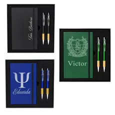 Kit Caderno Com  Caneta, Lapiseira, Caixa 3 Cores Formatura Executivo Personalizada
