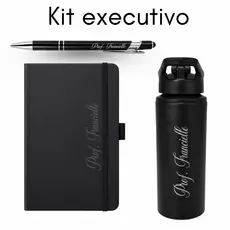 Kit Executivo Personalizado Garrafa + Caderno + Caneta Dia dos Professores