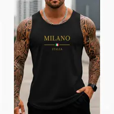 Regata Masculina Algodão Premium Estampa Milano Envio Imediato