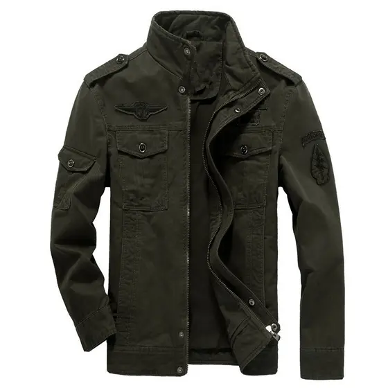 Jaqueta Masculina de Primavera e Outono, Jaqueta Casual de Algodão para Jovens, Jaqueta de Trabalho, de Aviador,