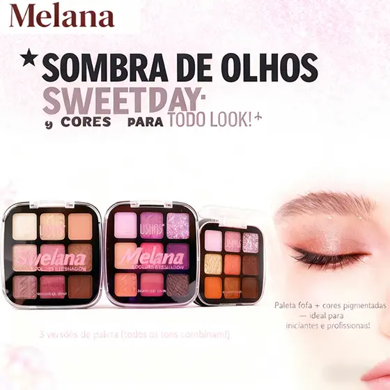 Eyeshadow Palette 6 Colors Glitter and Matte High Pigmentation Melana