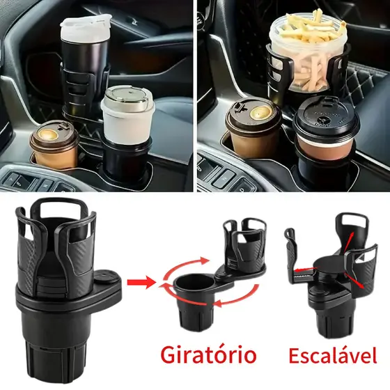 Suporte De Copo Com Rotação De 360 Graus Com Suporte Duplo Para Garrafa Para Carro Caminhão
