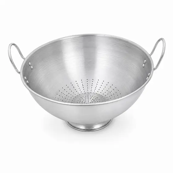 Escorredor de Macarrão De Alumínio Polido Linha Hotel Profissional, Reforçado, Grande, Industrial, 21 litros