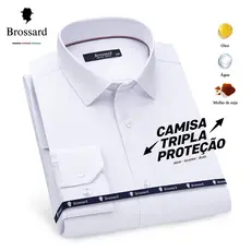 Camisa Social Masculina Slim Fit Luxo Não Amassa e Elastano Tecido Impermeável de Fibra de Bambu