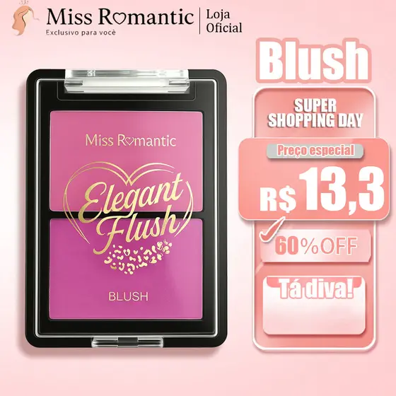 Paleta Duo de Blush Miss Romantic Efeito Natural para Todo Tipo de Pele
