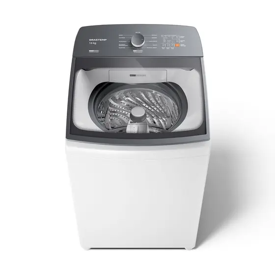 Máquina de Lavar Branca 14kg Brastemp com Smart Sensor e Reduzir Tempo - BWJ14AB