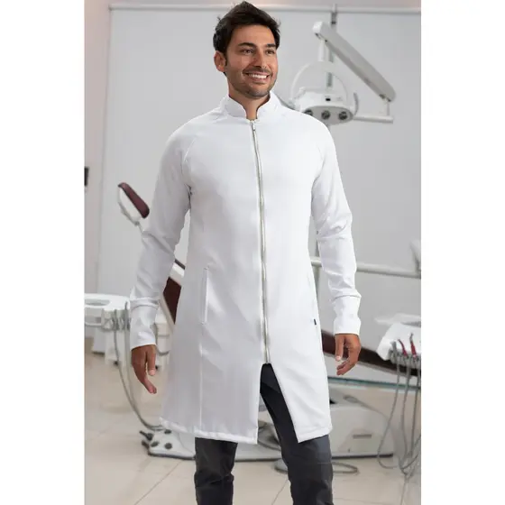 Jaleco Gola Padre Tecido Gabardine Com Elastano Masculino