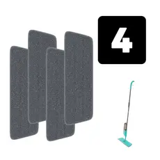 Kit 4 Refil Mop Spray Microfibra Lavável e Reutilizável para Piso Frio, Sintético e Madeira