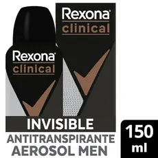 Desodorante Antitranspirante Aerossol Rexona Clinical Invisible Men 96h 150ml