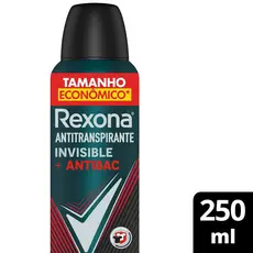 Desodorante Antitranspirante Aerosol Masculino Antibacterial Invisible 72h Rexona 250ml