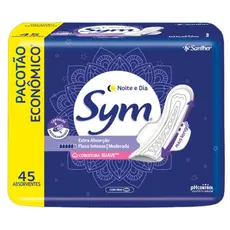 Absorvente Noite e Dia Suave com Abas Sym 45 Unidades