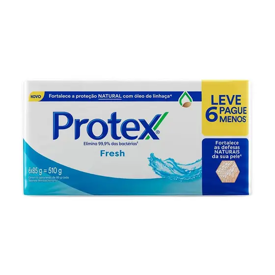 Sabonete em Barra Protex Fresh Antibacteriano 6 Unidades de 85g