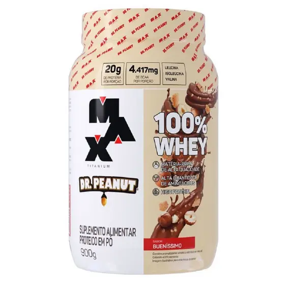 Whey Protein Dr Peanut 100% Bueníssimo Max Titanium 900g