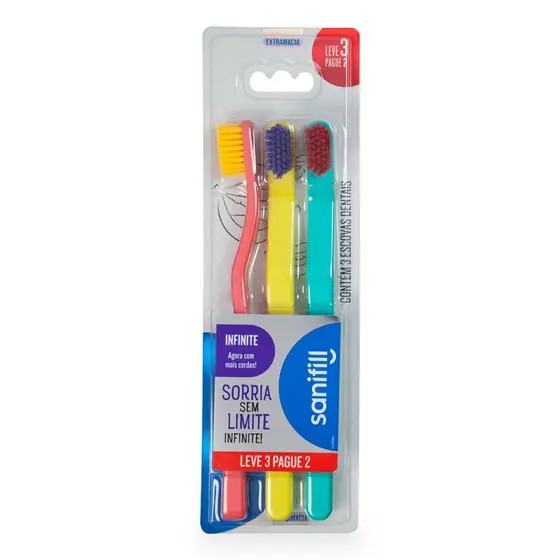 Escova de Dente Infinite SANIFIL Extra Macia Leve 3 Pague 2