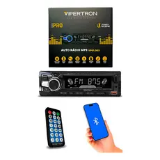 Radio Vipertron Automotivo Usb Aux Cartão Sd Pendrive Bluetooth 4x45W Rms