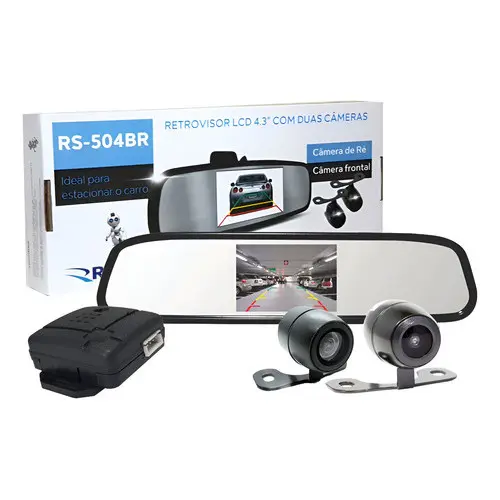 Retrovisor Lente dupla frontal e traseira de 4,3 polegadas HD visão noturna Gravador 1080P
