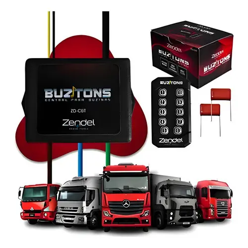 Central Buzina 10 Efeitos Controle P/ Buzina 12v/24v Zendel