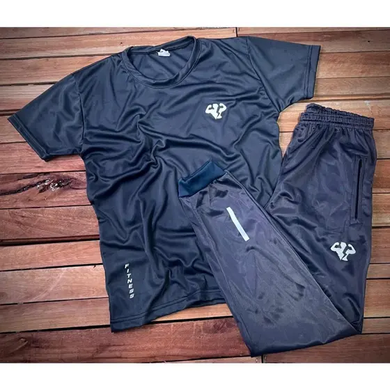 Promoção! Conjunto Masculino Cinza Camiseta e Calça Jogger - Pronta Entrega - Envio Imediato - Academia