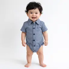 Body Camisa Bebê Social Xadrez Country Algodão Manga Curta Menino Festa Junina Rodeio