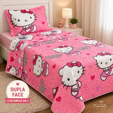 Kit Cobre Leito Infantil Solteiro Dupla Face Matelado Colcha 1,60x2,40 Toque Macio Não Desbota Envio Rápido
