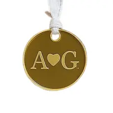 Tags Personalizadas Acrílico Espelhado 2cm Nome Logo Iniciais Etiqueta Aplique Decoração Enfeite