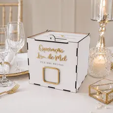 Caixa Gravata Operação Lua de Mel Pix Noivos MDF Personalizada Casamento Cofre Nome Decoração